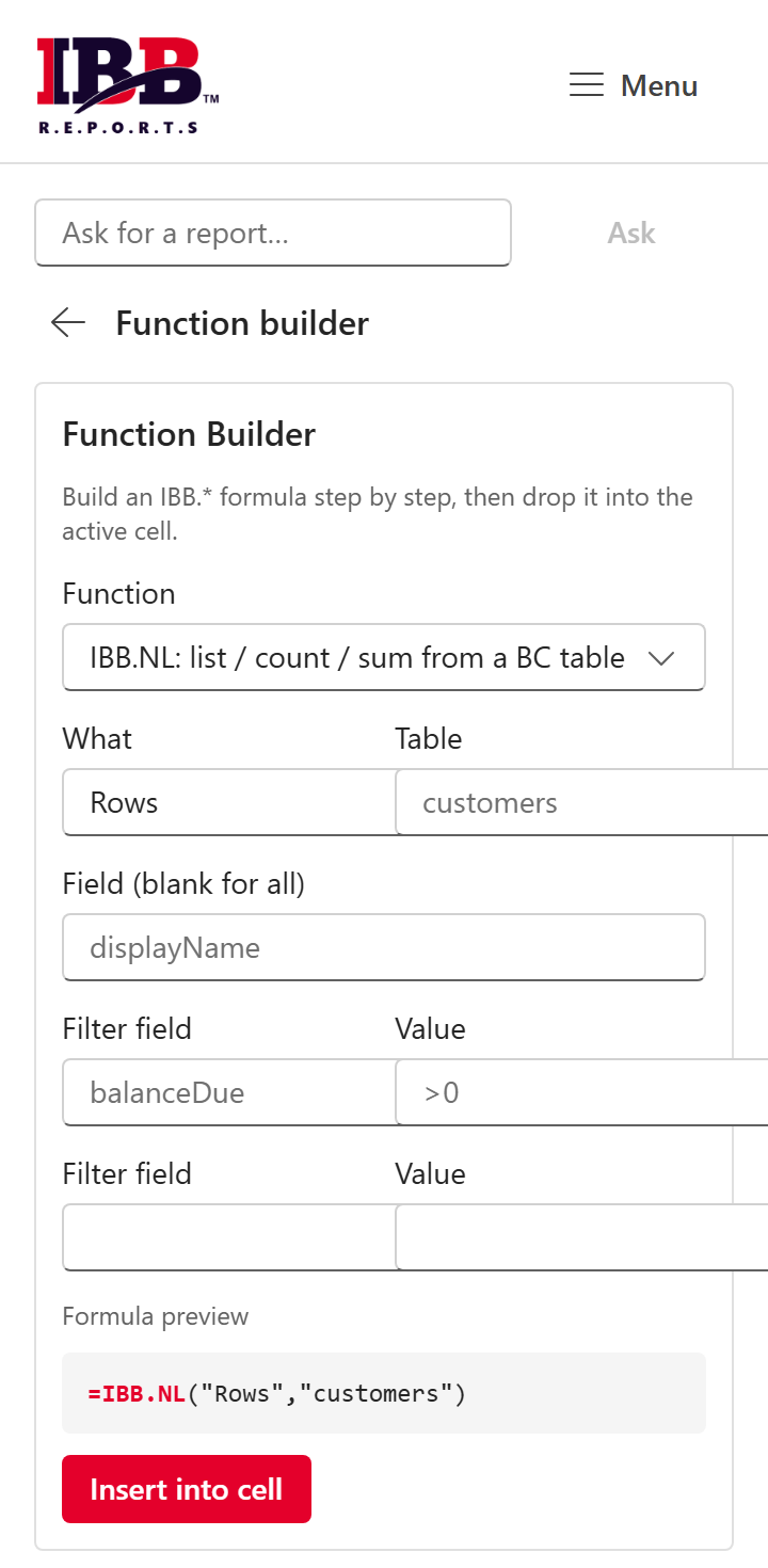 The Function builder